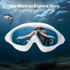 Professional Swimming Goggles, Anti-Fog Lens, White Frame, Adjustable Strap
