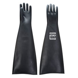 Portwest Heavyweight Latex Rubber Gauntlet 600mm, Size: XL, Colour: Black, A803BKRXL