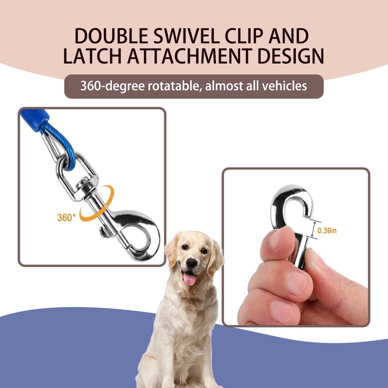 Dog Tether for Car Pet Dog Car Seat Belt Restraint
