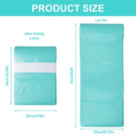 Pack of 6 Nappy Bin Refill Film Compatible with Basket, 16 L Refill Bag Refill Film Nappy Bin Bag Nappy Disposal Bag Odour-Proof