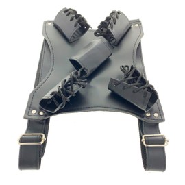 PS 9 1/2" x 10" Black Back Carry Sword Frog for Twin Ninja Swords Back Harness