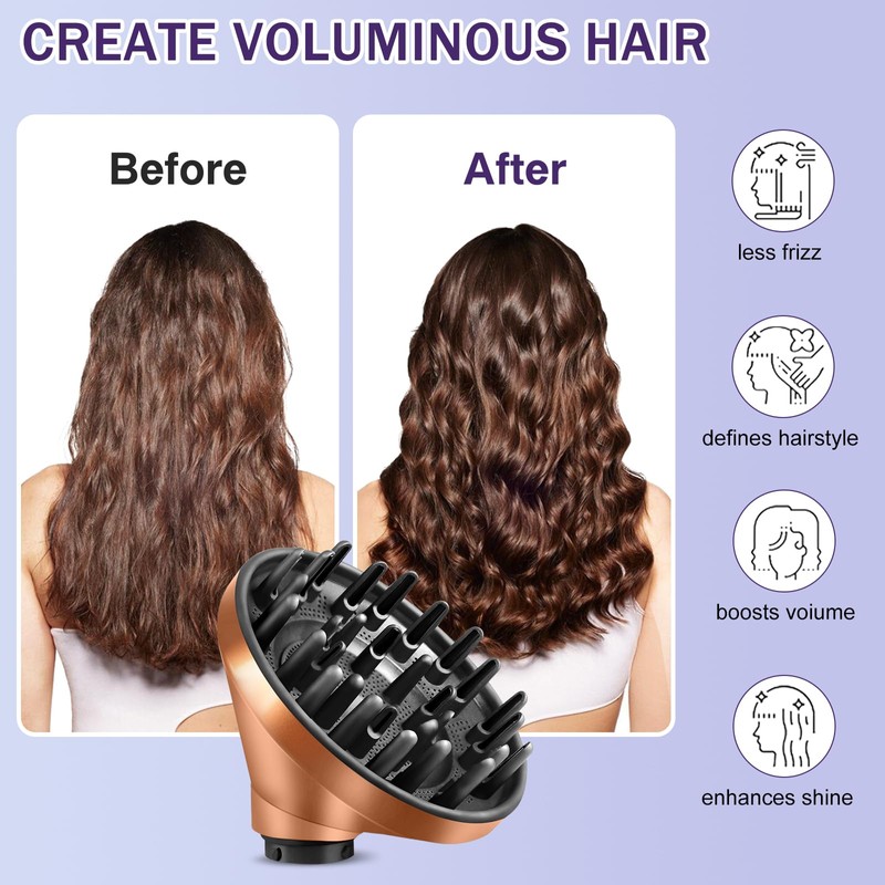 Large Diffuser Attachment for Dyson Airwrap, Converts to Hair Dryer