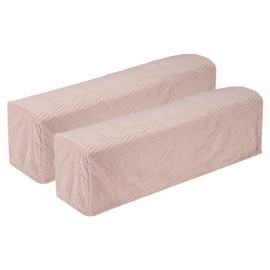sourcing map 2Pcs Twill Stretch Armrest Covers, Soft Armchair Slipcovers Couch Recliner Arm Cover for Chair Sofa Protector, Pink