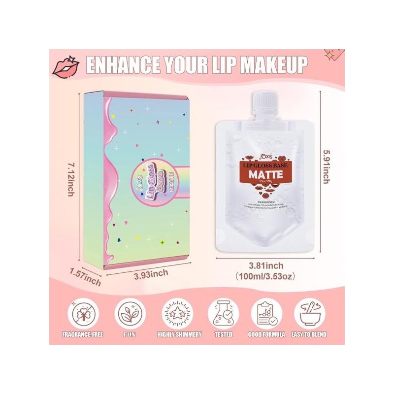 JCOOS 립글로스 논스틱 100g , 만들기 프라이머, 베이스 초보 매트