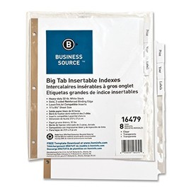 Business Source Index Dividers - Set of 8 Clear Tabs