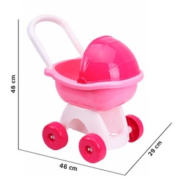 FANCY Girls Dolls Pram for 3 4 Year Old - Dolls Pushchair, Toddlers Toy Stroller, My First Pram Gift for 3-Year-Old Girl