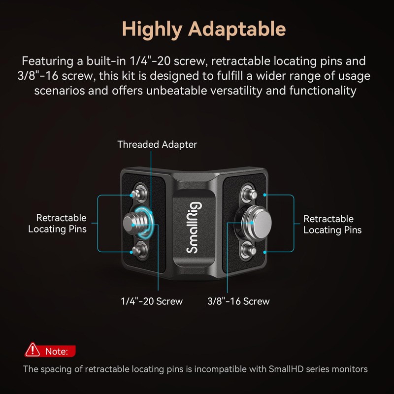 SMALLRIG x LensVid MD4360 Mini L-Shaped Mount Plate Kit, 90°