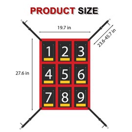 Numbered Strike Zone Target for Baseball Softball net,19 * 27in Adjustable Baseball Softball Practice Throwing and Hitting with Accuracy,Suitable for Various Baseball and Softball Practice nets.