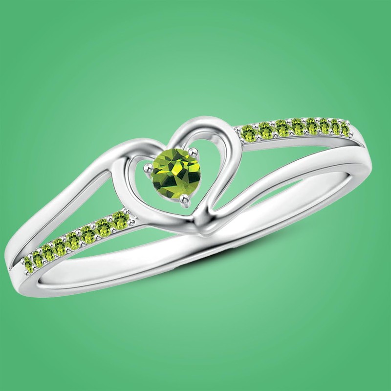 Meadows Round Peridot Ring Solitaire Peridot Ring