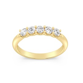 GILDED 1/2 ct. T.W. Lab Grown Diamond (SI1-SI2 Clarity, F-G Color) and 14K Gold Plating Over Sterling Silver Anniversary Band Ring