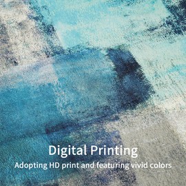 MitoVilla Teal Shower Curtain 72 x 78, Green Grey Long Shower Curtain Set with Hooks, Abstract Grunge Style Fabric Shower Curtain 78 inches Long, Paint Brush Shower Curtain for Bathroom Decor