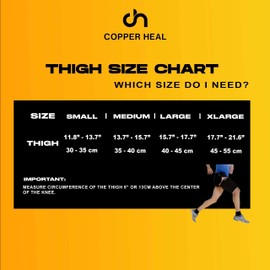 COPPER HEAL Thigh Compression Recovery Sleeve Recover from Sore Pulled Hamstring & Groin Strain Hip Leg Pain Sprains Tendinitis Injury Tights Quadriceps Muscle Tear Quad