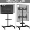 TVON Mobile Dual TV Stand for Two 32-65 Inch Plasma