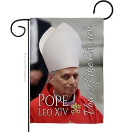 Vatican Souvenirs Pope Leo XIV Flag Faith Memorabilia Bishop of Rome Tapestry Catholic Wall Canvas Poster Grave Decorations Yard Sign American Papal Door Textile Home Room Decor Roman Religious Gifts