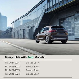 YHTAUTO 4 Inch Running Boards Side Steps Compatible with Ford Bronco Sport 2021-2024, 4-Door SUV, Oval Bent Ends Carbon Steel Black Powder, Cab Side Step Rails Off-Road Exterior Accessories, Set of 2