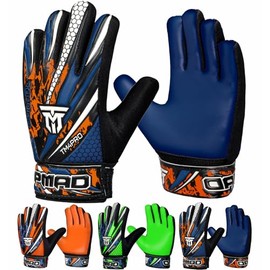TOPMAD Goalkeeper Gloves (Blue, Size 4 suitable for 6 to 9 years Old)