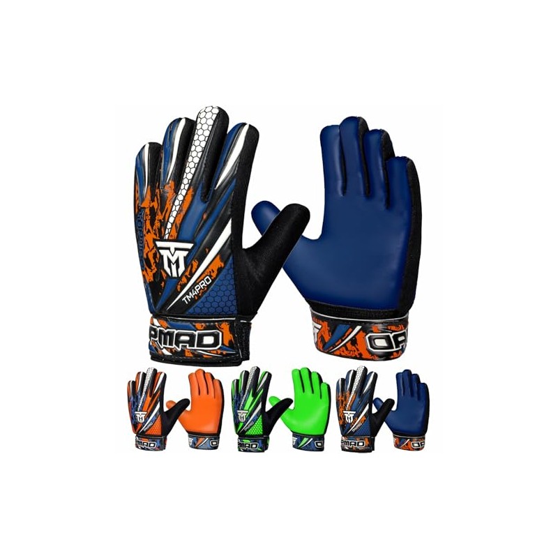 TOPMAD Goalkeeper Gloves (Blue, Size 4 suitable for 6 to