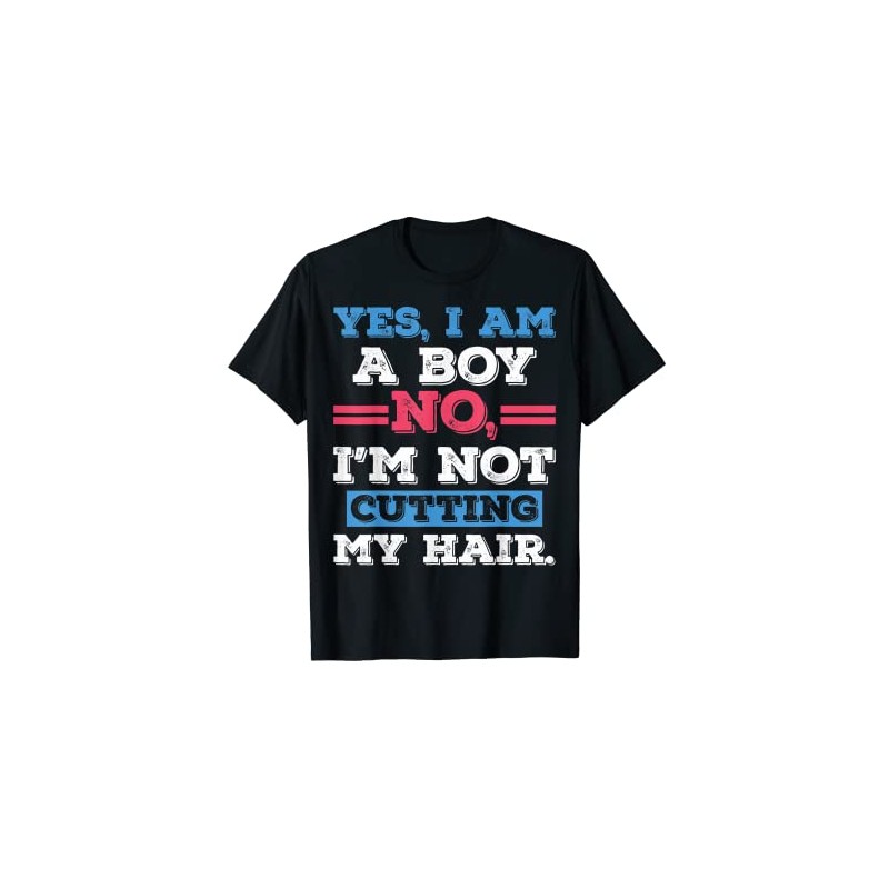 Boys Long Hair Long Hair Yes I'm A Boy T-Shirt,