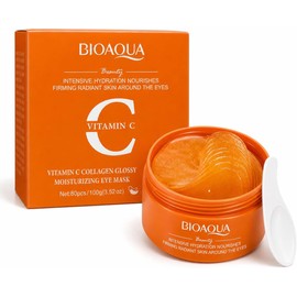 BIOAQUA Parches de Hidrogel para Ojos con Vitamina C y Colágeno, Reduce Ojeras y Bolsas, 80 Piezas