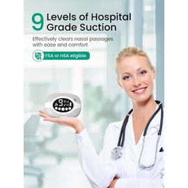 GROWNSY Nasal Aspirator for Baby , Hospital-Grade Electric Nose Suction for Baby with Night Light,Soothing Lullabies, Baby Nose Sucker with 9 Adjustable Suction Levels