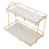Hyuduo Makeup Shelf Gold White 2 Tier Bathroom Storage Rack