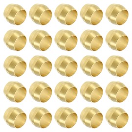 PATIKIL Brass Compression Sleeves Ferrules for 6mm OD Tube, 70 Pack Brass Ferrule Fitting Brass Compression Tube Fitting Ring Assortment Kit for Air Water Gas Pipe Line Fitting Oil