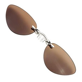 PLOPLO 3 Colors Retro Clip On Nose glasses Matrix Morpheus Movie rimless sunglasses men, Brown, 48 mm