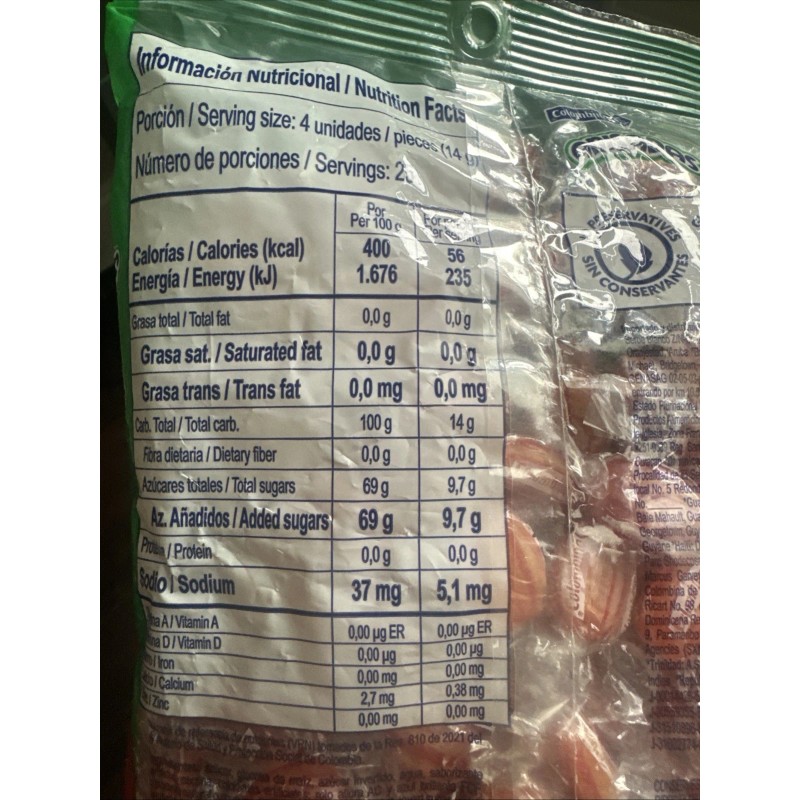Colombina candies Anisadas, Moritas, Caramelos 100 pieces
