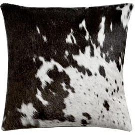 UK Fashion Decor Genuine Cowhide Cushion Pillow Covers 18x18 Inch Leather Hair on Cow Hide Skin Throw Pillow Covers