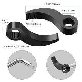 Crowbar Adapter Head Tools, Adjustable Angle Head Drop Forged Steel Pry Bar Fits 1/2'' Ratchet,Leverage Design,Crowbar Adapter Head, Crow Bar Adapter A(1/2'')