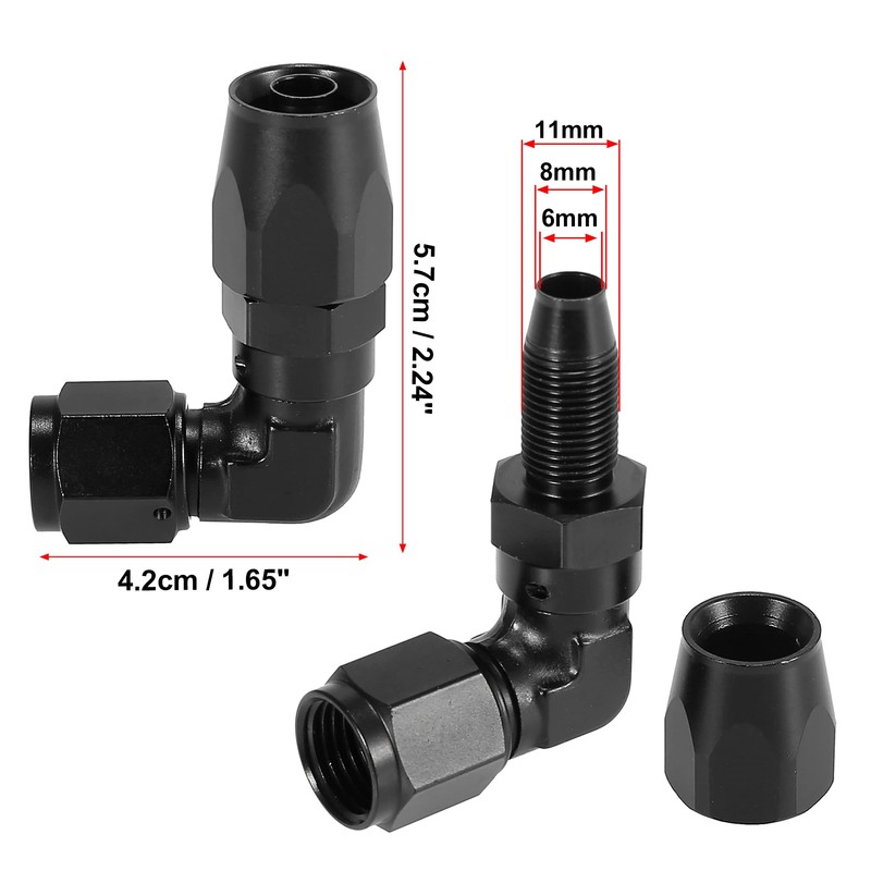 X AUTOHAUX AN6 90 Degree Swivel Coupler Fuel Line Car