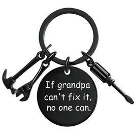 DOYOUDO Grandpa Keychain Funny Key Chains Grandfather Gifts from Grandchkids Papa Fathers Day Birthday Christmas Presents