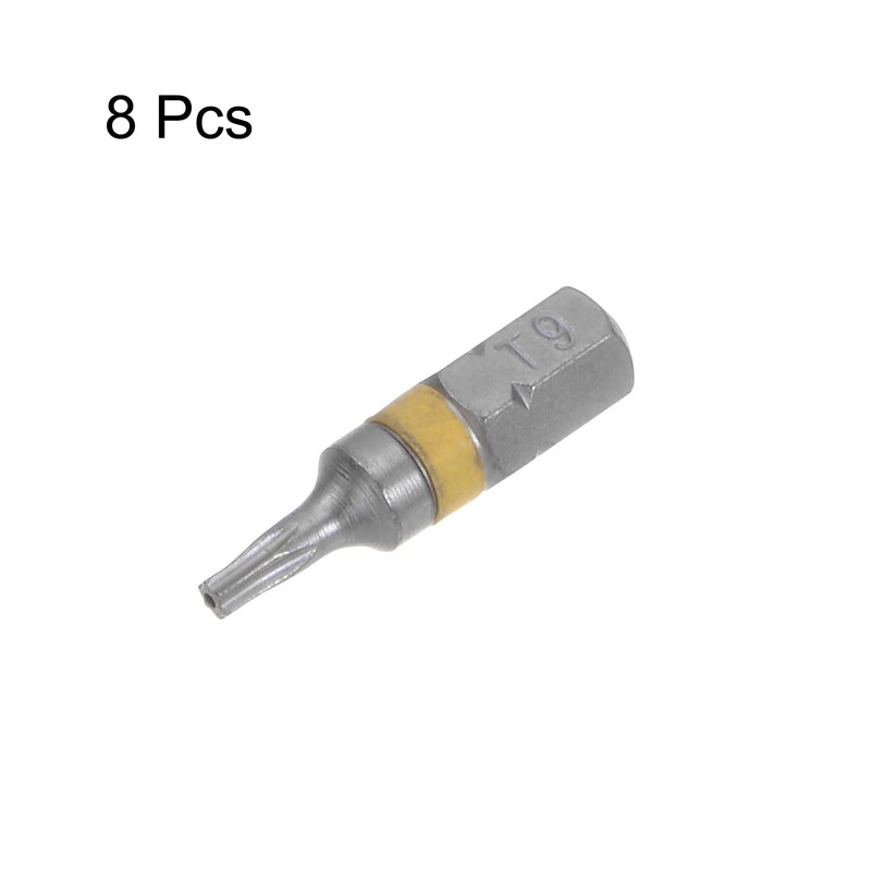 sourcing map 8 x T9 Torx Hexagonal Screwdriver Bit 1/4