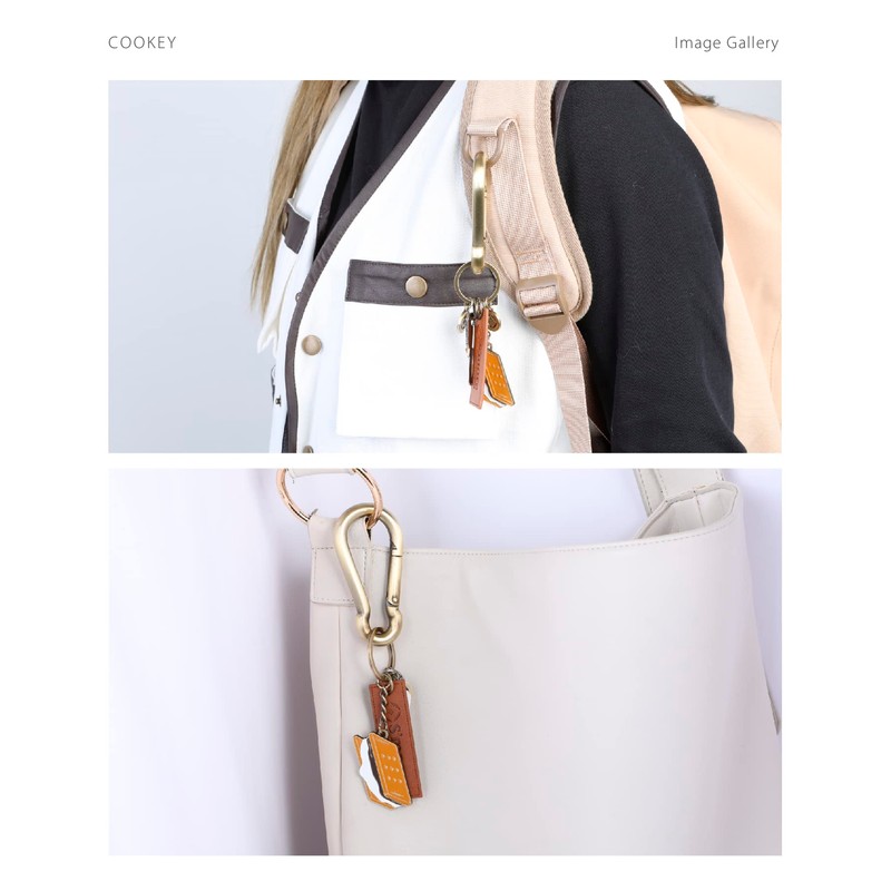 S'more Cookey SMOrCookeya Cookie Smore Shaped Carabiner Keychain, Braun