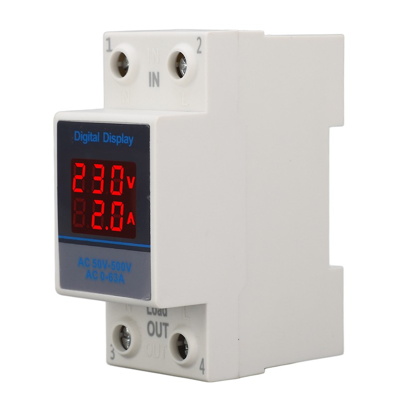 Voltage Current Meter Din Rail Double Display Display Monitor Single