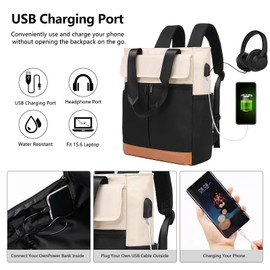NTESX Travel Laptop Backpack,Carry On Backpack with USB Charging Port,personal item travel bag,Women's Convertible Daypack Laptop Backpack,Computer Backpack for Men and Woman.