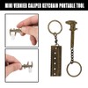 Brown Mini Vernier Calipers,Portable Metal Vernier Caliper Straight Tooth Keychain