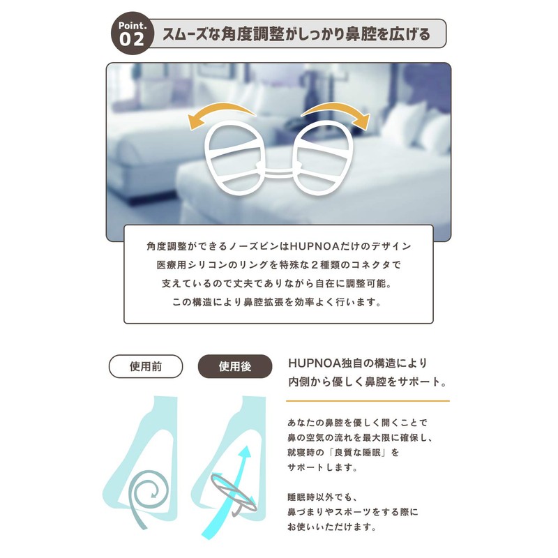 HUPNOA ノーズピン いびき防止グッズ いびき対策グッズ 【鼻腔拡張で鼻呼吸を促進するSS2個セット】