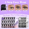 Cluster Lashes Kit Wispy 4 Styles, Individual Eyelashes Kit 3D-20D+30D+7D