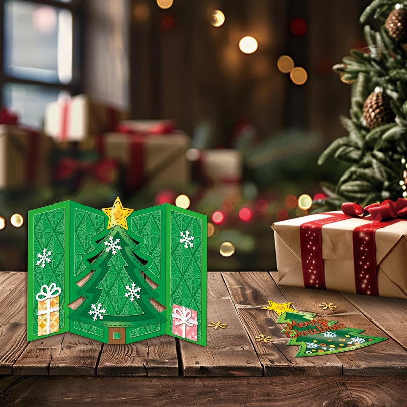 GLOBLELAND 3D Cutting Dies for Foldable Christmas Tree Display Cards