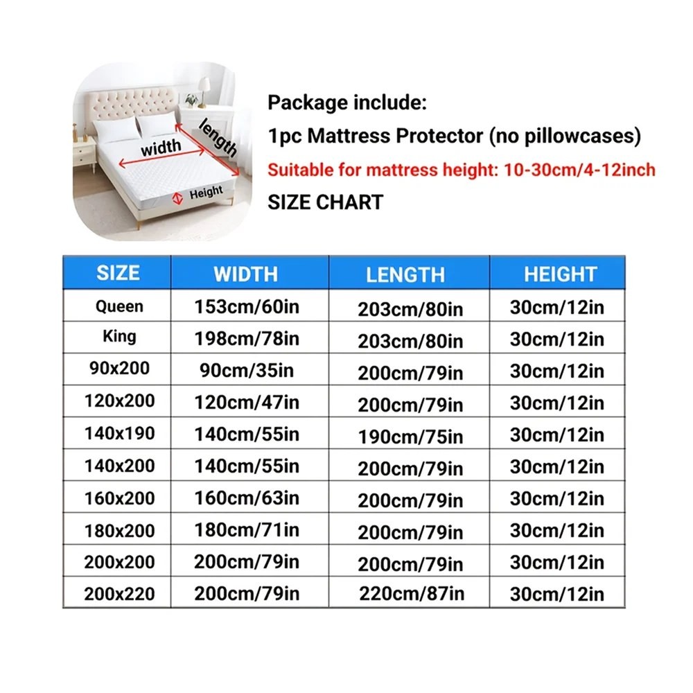 BedGrip Mattress Protector Waterproof – Square Grid Pattern with Elastic Corner Straps, Bed Room and Guest Room Sleep Protection