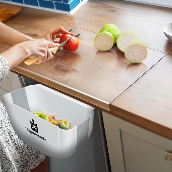 Acrylic Cutting Board with Counter Lip & Hanging Folding Trash