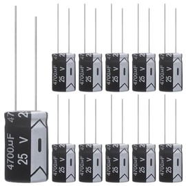 ALLECIN Capacitor 4700uF 25V Elkos Capacitors 4700μF 25Volt Aluminium Electrolytic Capacitor 16 x 25 mm Electrolytic Capacitors 4700 uF MFD 105°C (Pack of 10)