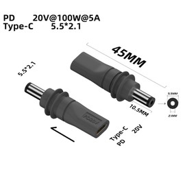 WITRN Starlink Mini USB C to DC Power Cable Cord 100W Input USB Type C, DC Power Cable Direct to USB-C for Starlink Mini Work with 100W+ PD Source18AWG (Waterproof 0.15FT) 1 Pack