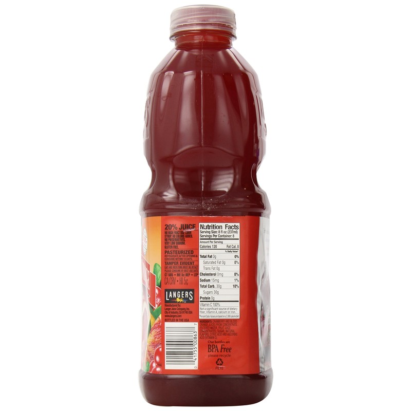Langers Juice Cocktail, Cranberry Blood Orange, 64 Ounce (Pack of