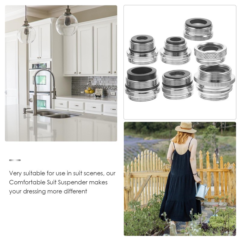 DOITOOL 7pcs Faucet Adapter Washer Hose Python Aquarium Vacuum Sink