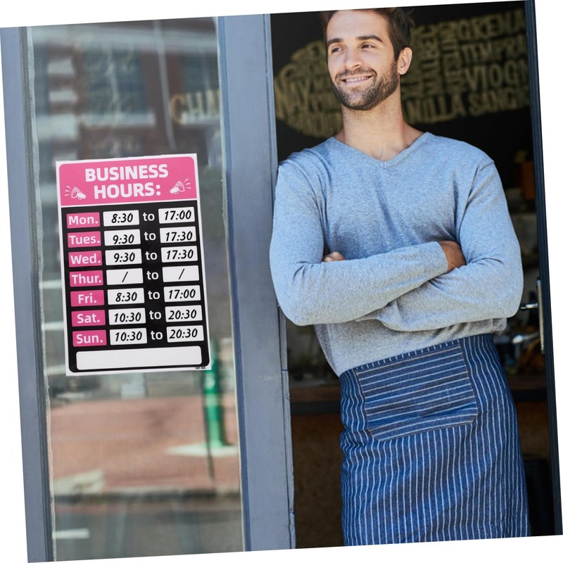 OHPHCALL Business Hours Sign Store Opening Hours Sign Stickers for