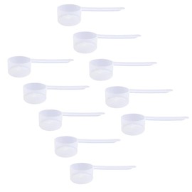 Plastic Measuring Scoop, (9 cc | 2 tsp | 9 mL) Long Handle Spoons for Powders, Granules, Coffee, Pet Food, Baking Supplies, Protein and Other Dry Goods, BPA Free (Set of 10)