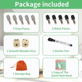 Baseball Board Game,Baseball Dice Board Game,Solid Wood 20mm Thick,10 Pieces and Dice,Markers,Manual Included,Portable