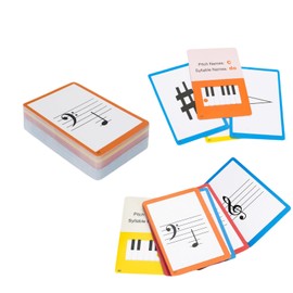 Piano Staff Notes Flashcards and Piano Theory Chart，Color Coded Flash Cards for 104 Staff Notes - 104 Double-Side Note Cards - Fun Educational Flashcards for Piano, Music Learners